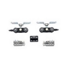 Розсувна система VILLES 2210/B для дерев'яних дверей, вагою до 60 кг, чорна