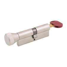 Циліндр Mottura Art. DPC1F4151 з поворотником, 92 мм (41/51), матовий нікель, 1 + 5 ключів (49768)