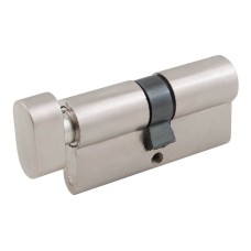 Циліндр дверний ВRUNO 30/30мм ZN лазерний 60мм 5 ключів, поворотник, нікель