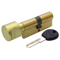 Циліндр дверний RDA 30/30мм лазерний 60мм 5 ключів круглий поворотник латунь (12078)