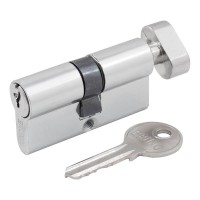 Циліндр дверний ВRUNO 30/30мм ZN англійський 60мм 3 ключів, повор хром