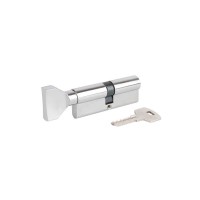 Циліндр дверний ВRUNO 40/40мм ZN лазерний 80мм 5 ключів, поворотник, хром