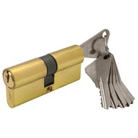 Циліндр дверний ВRUNO 35/35мм ZN англійський 70мм 5 ключів, пол.латунь