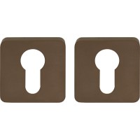 Дверна накладка під циліндр M&T 000573 47х47 мм TIN-B титан/коричневий матовий