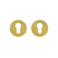 Дверна накладка під циліндр M&T Up/Down 095722 d54 mm TIN-A титан/латунь матова