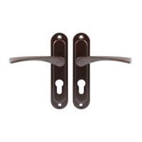 Ручка на планці BR-55 коричнева під циліндр (до механізму 968-55) (45800)