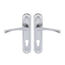 Pучки на планці Bruno Bravo 85мм хром/матовий нікель ключ (39890)