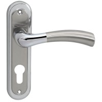 Ручка на планці під ключ RDA Siena матовий нікель/хром (під замок 1025) (34926)