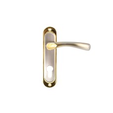 Pучки на планці під ключ Bruno 910K6 матовий нікель/золото (до механізму 1025) (32242)