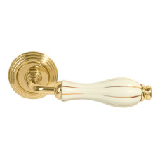 Дверна ручка Fimet Lady полірована латунь/слонова кістка/золото R ф/з (34008)