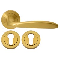 Дверна ручка RDA Stella з накладками під ключ матове золото (11215)