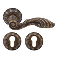 Дверна ручка RDA Antique Collection з накладками під ключ бронза антична (5432)