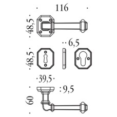 Ручка Colombo Busiri KBU11R BR бронза проріз
