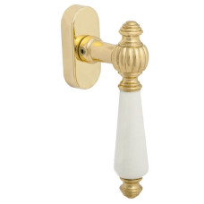 Ручка віконна Fimet 106 D.K. F01P полірована латунь/порцеляна (32239)