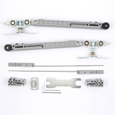 Розсувна система VILLES 2273/7/H для дерев'яних дверей, вагою 130 кг, з двома доводчиками, нержавіюча сталь