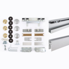 Розсувна система VILLES 6250/A для скляних дверей, срібло