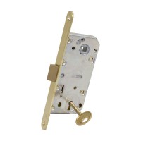 AGB Art. B011013503 Механізм для міжкімнатних дверей Mediana Evolution вузький Patent з ключем латунь 90мм (15839)