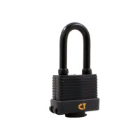 Замок навісний Comit 40 мм відкритий з гумовим ковпачком (амбарний) 3кл чорний