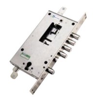 Замок для вхідних дверей 4-x ригеля з засувкою і допоміжним замком під євроциліндр Mottura 54N897SP8RS54 (лівобічний) (2508)