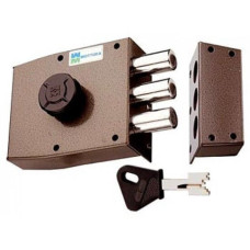 Mottura Art. 30401VS80C5 замок накладний 3-ригеля з натискним циліндром, з ручкою зсередини (2514)