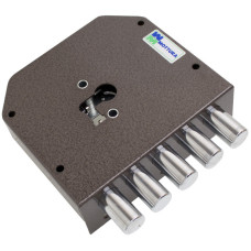 Замок для вхідних дверей накладної 5-ригелів під циліндр Mottura 38600DX (6819)