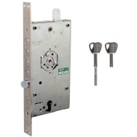 Замок для вхідних дверей Mottura Art. 3D787L80005CS, 4-ригеля, з захистом і допоміжним замком, лівий, 5 складних ключів, хром