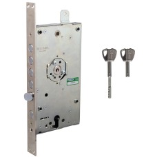 Замок для вхідних дверей Mottura Art. 3D787L80005CS, 4-ригеля, з захистом і допоміжним замком, лівий, 5 складних ключів, хром