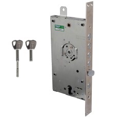 Замок для вхідних дверей Mottura Art. 3D787R80005CS, 4-ригеля, з захистом і допоміжним замком, правий, 5 складних ключів, хром