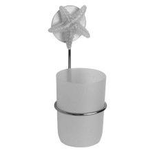 Склянка для зубних щіток Біла морська зірка, прозора 