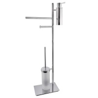Стійка з дозатором рідкого мила, вішалкою для рушників та йоржиком 