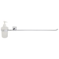 Вішалка одинарна з дозатором рідкого мила, хромована