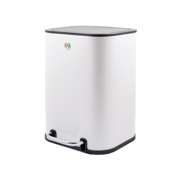 Відро для сміття з педаллю Slow Motion квадратне з пластиковою кришкою 