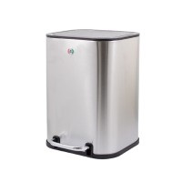 Відро для сміття з педаллю Slow Motion квадратне, з пластиковою кришкою 