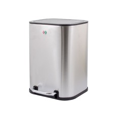 Відро для сміття з педаллю Slow Motion квадратне, з пластиковою кришкою 