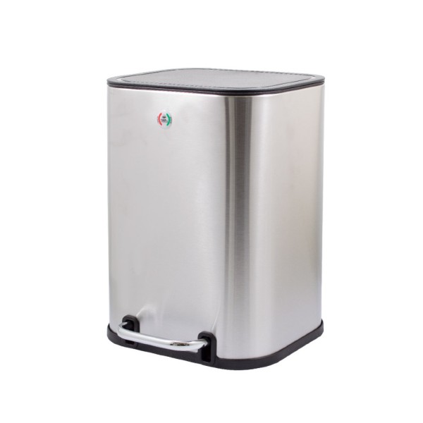 Відро для сміття з педаллю Slow Motion квадратне, з пластиковою кришкою 