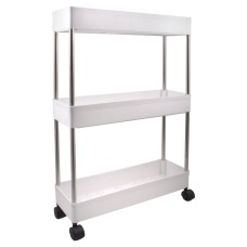 Полиця прямокутна підлогова 3 полиці, біла, 410×605×125 мм