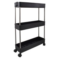 Прямокутна підлогова полиця з 3 полицями, чорна, 410×605×125 мм