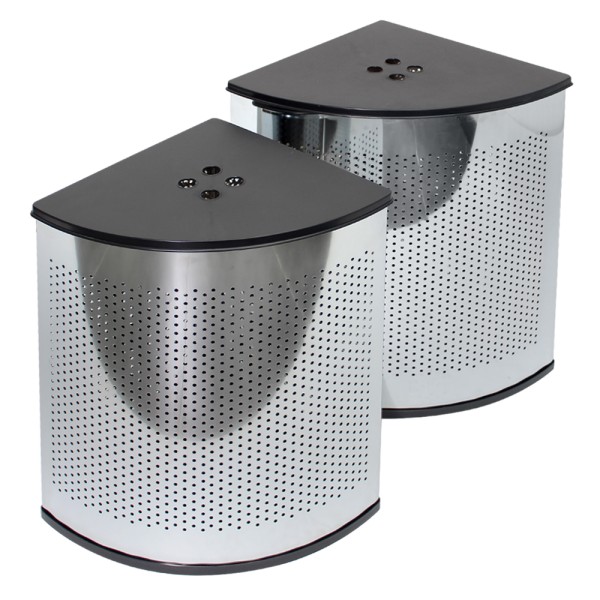 Набір кутових кошиків з кришкою, 2 в 1, хром