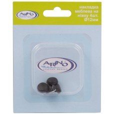 Накладка меблева для ніжки стільця/столу Arino D12 чорний блістер 4шт