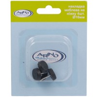 Накладка меблева для ніжки стільця/столу Arino D16 чорна блістер 4шт