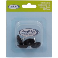 Накладка меблева для ніжки стільця/столу Arino D23 чорний блістер 4шт