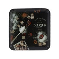 Таця квадратна Sweets, 24x24x1,2, чорна, Arino, пластик