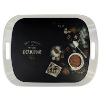 Таця прямокутна з ручками Sweets, 48,4x37x4 см, чорна, Arino, пластик