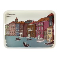 Таця прямокутна з ручками Venice Hygge, 38,7x29x3,7 см, Arino, пластик