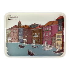 Таця прямокутна з ручками Venice Hygge, 38,7x29x3,7 см, Arino, пластик