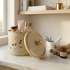 Коробка Terrazzо, бежевий, 14*12,5 см, кругла